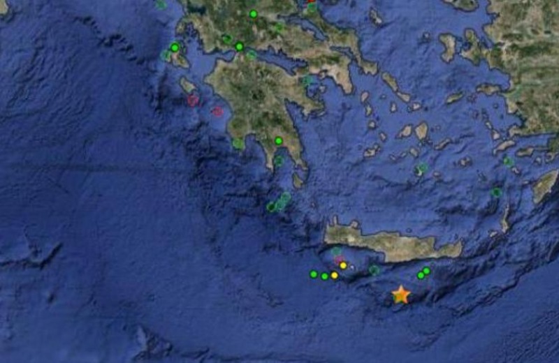 Ισχυρή σεισμική δόνηση στο Ηράκλειο με επίκεντρο το Τυμπάκι