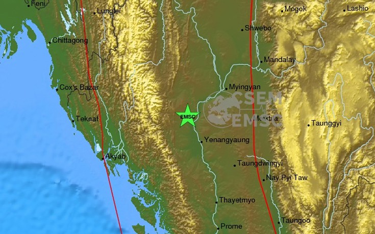 Σεισμός 6,8 Ρίχτερ στη Μιανμάρ