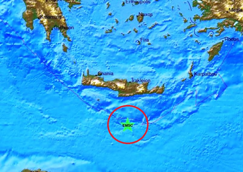 Δεύτερος σεισμός στην Κρήτη που γίνεται αισθητός- Επικεντρο η Ιεράπετρα