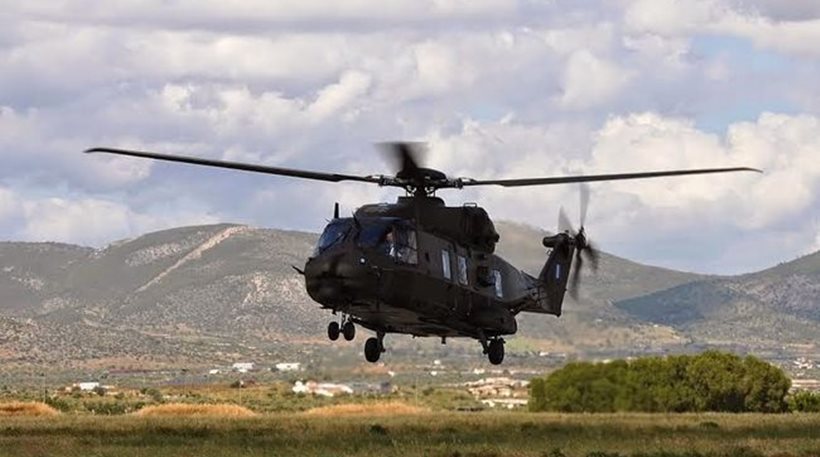 Αεροδιακομιδή τραυματία από τη Σκιάθο στο Βόλο με ελικόπτερο της πολεμικής αεροπορίας 