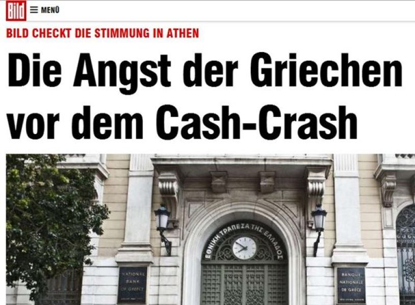 Bild: Οι Έλληνες φοβούνται για crash μετρητών