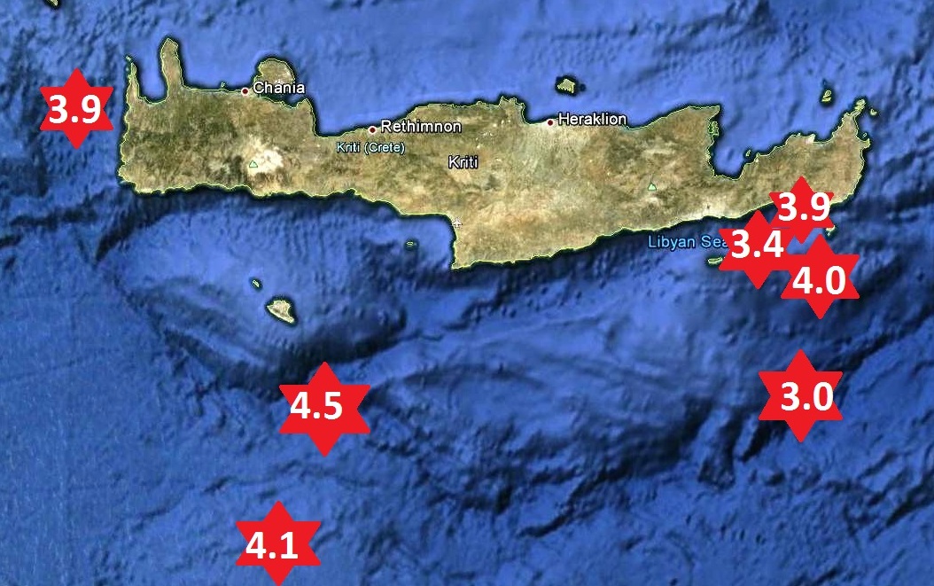 Νέα σεισμικά δεδομένα Νότια της Κρήτης 