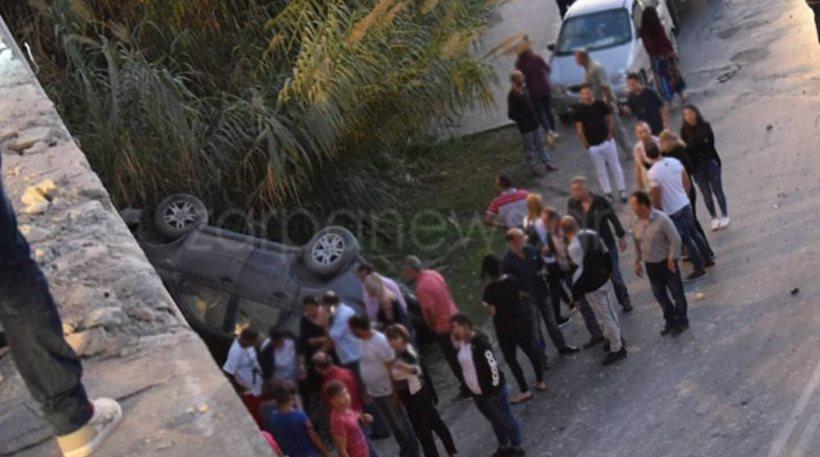 Κρήτη: Κινηματογραφική πτώση ενός τζιπ από γέφυρα στην Εθνική οδό! (pics)