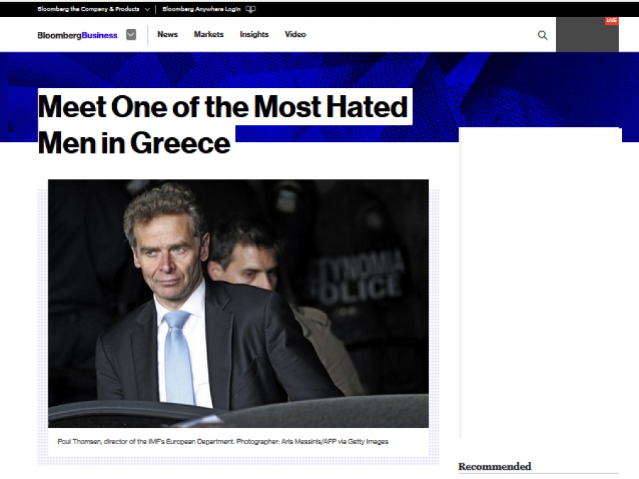 Bloomberg: Γνωρίστε τον Πολ Τόμσεν, τον πιο μισητό άνθρωπο στην Ελλάδα
