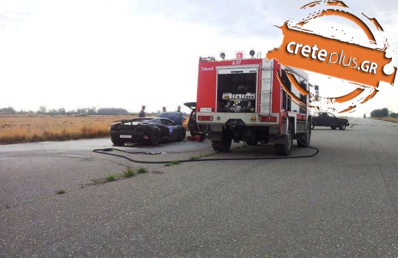 ΑΠΟΚΛΕΙΣΤΙΚΟ: Όταν πήρε φωτιά η Lamborghini στο Τυμπάκι πήγαινε με 390 χλμ/ώρα! (pic)