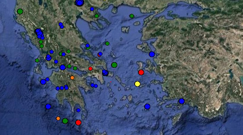 Σεισμός 2,6 Ρίχτερ βορειοανατολικά της Κέας