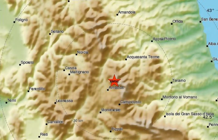 Σεισμός 5,4 Ρίχτερ χτύπησε το Αματρίτσε της Ιταλίας