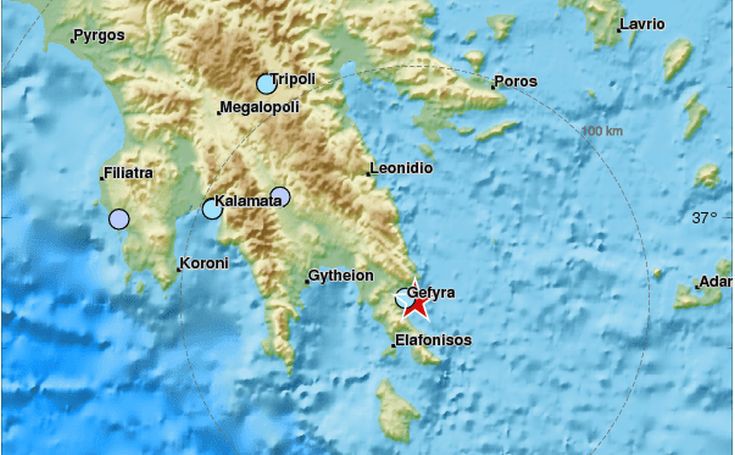 Σεισμός 4,8 Ρίχτερ στη νότια Πελοπόννησο