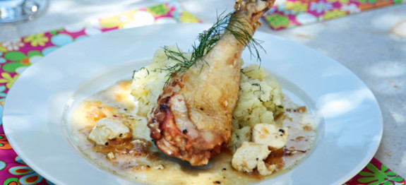 Κοτόπουλο κατσαρόλας με φέτα και λεμόνι