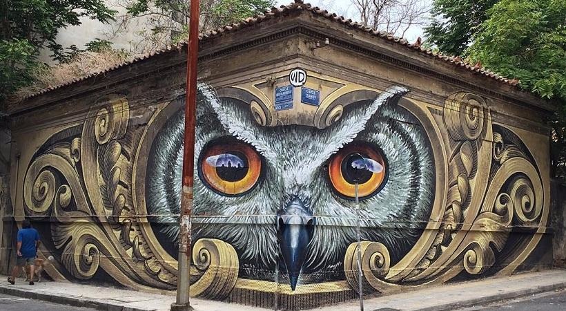 Το γκράφιτι με την κουκουβάγια που έχει «τρελάνει» το διαδίκτυο -Βρίσκεται στην Αθήνα