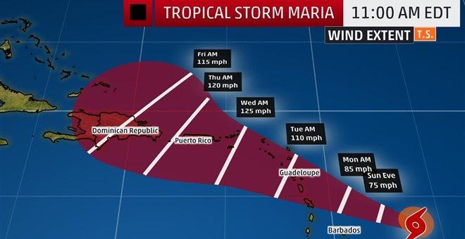 Η τροπική καταιγίδα Μαρία ενισχύθηκε σε κυκλώνα και οδεύει προς Καραϊβική