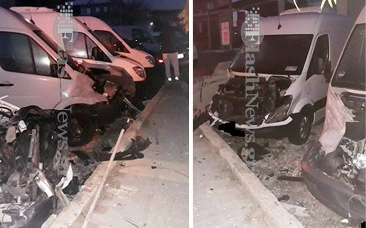 Αυτοκίνητο σε τρελή πορεία έπεσε πάνω σε δέκα σταθμευμένα οχήματα στην Κρήτη